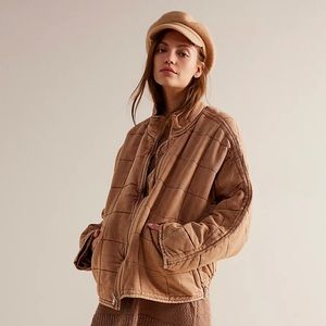 Free people Dolman Quilted Knit Jacket. Size Medium. Color: Champagne Diamonds